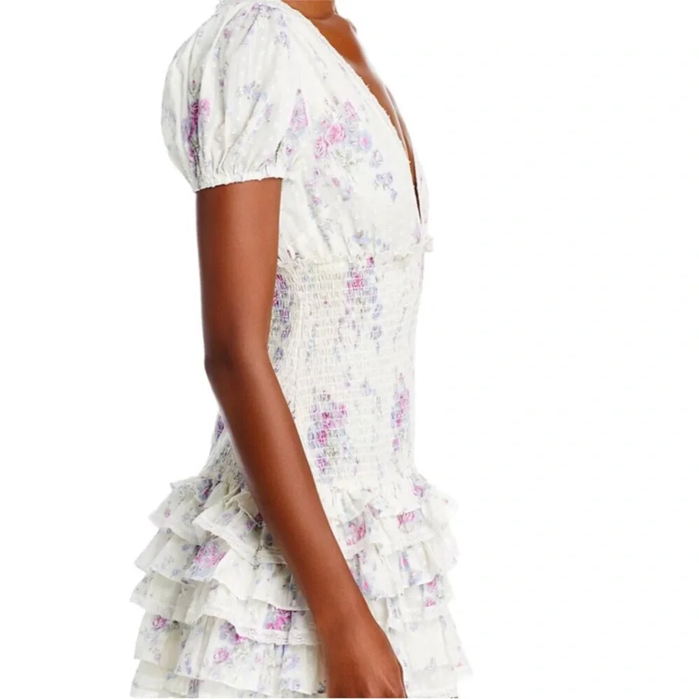 LoveShackFancy Radia Mini Dress in Floral Berry Medley Size M WORN ONCE! - Picture 5 of 9